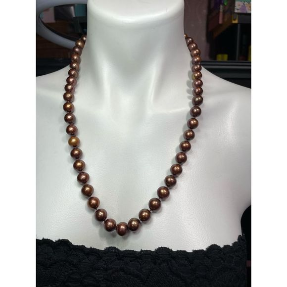 24” authentic pearl 14k gold necklace
